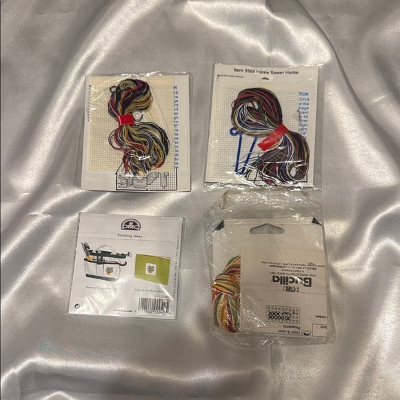 4 Vintage Bucilla, Dmc, and Proud to Be. Cross Stitch Kits with Threads - Picture 2 of 6